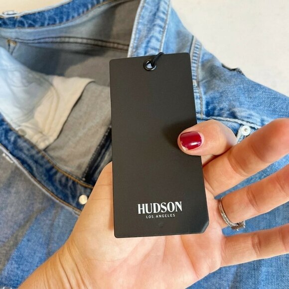 Hudson Jeans Womens The Viper Mini Denim Skirt Blue Size 32 Raw Hem W834DPP NWT - Picture 11 of 11